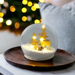 Xmas Haus Light Up Reindeer Snow Globe - Size: 130 x 130 x 115cm - White - Wilko - thumbnail 4