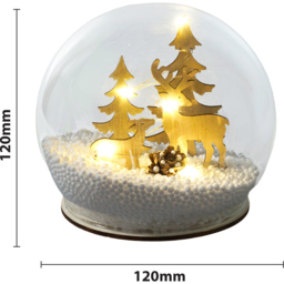 Xmas Haus Light Up Reindeer Snow Globe - Size: 130 x 130 x 115cm - White - Wilko - thumbnail 5