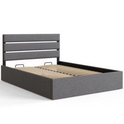 GFW Hudson Double Grey End Lift Ottoman Bed - Wilko - thumbnail 3