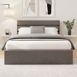 GFW Hudson Double Grey End Lift Ottoman Bed - Wilko