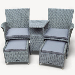 Royalcraft Paris 2 Seater Companion Seat with Footstools - Grey - Wilko - thumbnail 3