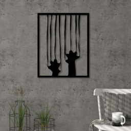 Decortie Black Minimalist Metal Modern Scratch Wall Art - Size: 49 x 39 x 0.3cm - Wilko - thumbnail 3