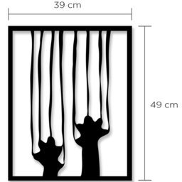 Decortie Black Minimalist Metal Modern Scratch Wall Art - Size: 49 x 39 x 0.3cm - Wilko - thumbnail 5