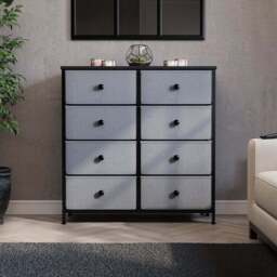 Vida Designs Chorley 8 Drawer Grey and Black Fabric Chest of Drawer - Wilko - thumbnail 4
