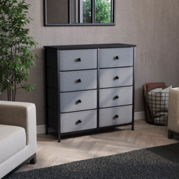 Vida Designs Chorley 8 Drawer Grey and Black Fabric Chest of Drawer - Wilko - thumbnail 5
