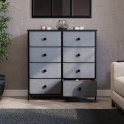 Vida Designs Chorley 8 Drawer Grey and Black Fabric Chest of Drawer - Wilko - thumbnail 6