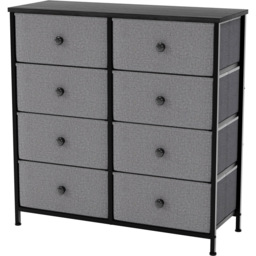 Vida Designs Chorley 8 Drawer Grey and Black Fabric Chest of Drawer - Wilko - thumbnail 3