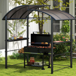 Outsunny 2.4 x 1.5m Dark Grey BBQ Grill Gazebo with Side Shelves - Size: 210 x 27.5 x 16.5cm - Wilko - thumbnail 1