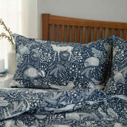 Deyongs Woodland Folk Double Navy Reversible Duvet Set - Blue - Wilko - thumbnail 3
