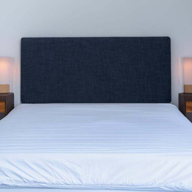 Bedmaster Valencia Super King Size Midnight Linen Plain Headboard - Blue - Wilko - image 1