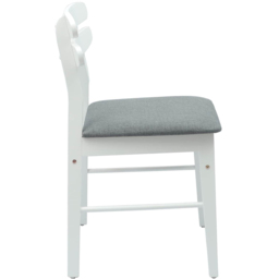 vidaXL Set of 2 White and Grey Rubberwood Rectilinear Vintage Dining Chairs - Multi - Wilko - thumbnail 7