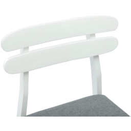 vidaXL Set of 2 White and Grey Rubberwood Rectilinear Vintage Dining Chairs - Multi - Wilko - thumbnail 6