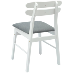 vidaXL Set of 2 White and Grey Rubberwood Rectilinear Vintage Dining Chairs - Multi - Wilko - thumbnail 5