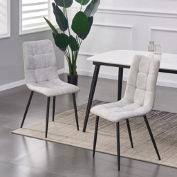 Henri Set of 2 Light Grey Faux Suede Leather Dining Chairs - MCC - Wilko - thumbnail 7