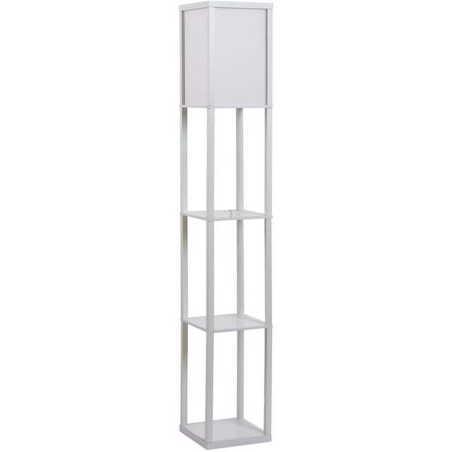 Portland 3 Shelf White Floor Lamp - Size: 26 x 26 x 160cm - Wilko - image 1