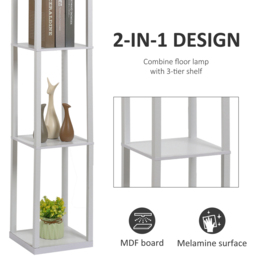Portland 3 Shelf White Floor Lamp - Size: 26 x 26 x 160cm - Wilko - thumbnail 5