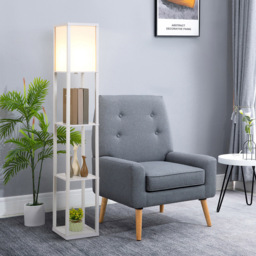 Portland 3 Shelf White Floor Lamp - Size: 26 x 26 x 160cm - Wilko - thumbnail 7