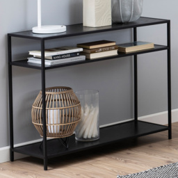 Florence Seaford 2 Shelf Black Console Table - Furniture To Go - Wilko - thumbnail 1