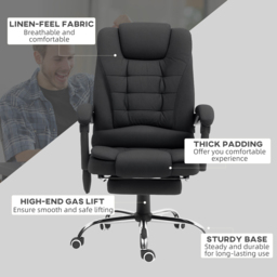 Portland Black Microfibre Upholstery Ergonomic Vibration Massage and Heat Office Chair - Size: 119 x 70 x 65cm - Wilko - thumbnail 7