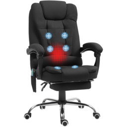 Portland Black Microfibre Upholstery Ergonomic Vibration Massage and Heat Office Chair - Size: 119 x 70 x 65cm - Wilko - thumbnail 3