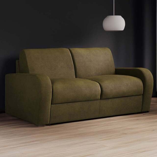 Jay-Be Deco 2 Seater Brushed Twill Hunter Sofa Bed with e-Sprung Mattress - Green - Wilko - image 1