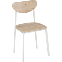 Seconique Riley Set of 2 White Light Oak Effect Veneer Dining Chair - Wilko - thumbnail 4