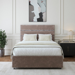 Bedmaster Single Silver Chenille Divan Base with Milan Headboard - Wilko - thumbnail 3