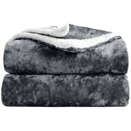 Velosso Charcoal Crushed Velvet Throw 125 x 200cm - Size: 125 x 200 x 1cm - Wilko