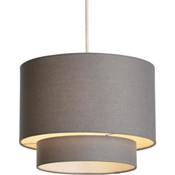 Lighting Collection Alina 2 Tier Dark Grey Linen Ceiling Shade - Size: 22.5 x 30 x 30cm - Wilko - thumbnail 4