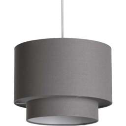 Lighting Collection Alina 2 Tier Dark Grey Linen Ceiling Shade - Size: 22.5 x 30 x 30cm - Wilko