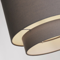 Lighting Collection Alina 2 Tier Dark Grey Linen Ceiling Shade - Size: 22.5 x 30 x 30cm - Wilko - thumbnail 5