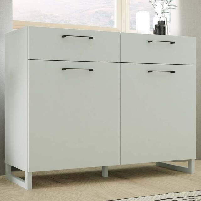 Florence Sali 2 Door 2 Drawer Light Grey Sideboard - Size: 93.4 x 109.9 x 41.1cm - Furniture To Go - Wilko - image 1