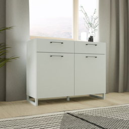 Florence Sali 2 Door 2 Drawer Light Grey Sideboard - Size: 93.4 x 109.9 x 41.1cm - Furniture To Go - Wilko - thumbnail 7
