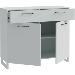 Florence Sali 2 Door 2 Drawer Light Grey Sideboard - Size: 93.4 x 109.9 x 41.1cm - Furniture To Go - Wilko - thumbnail 5