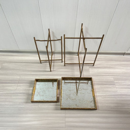 Acacia Home Set of 2 Square Table - Size: 45 x 32 x 22cm - Gold - Wilko - thumbnail 4