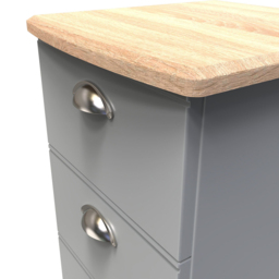 Crowndale Victoria 3 Drawer Dusk Grey and Oak Bedside Cabinet - Wilko - thumbnail 7
