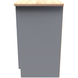 Crowndale Victoria 3 Drawer Dusk Grey and Oak Bedside Cabinet - Wilko - thumbnail 4