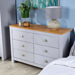 Home Source Camden 6 Drawer Grey Chest of Drawers - Wilko - thumbnail 7