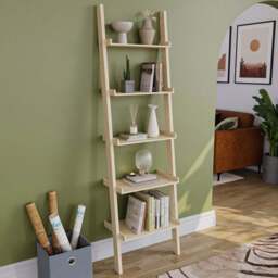 VIDA DESIGNS York 5 Shelf Pine Ladder Bookcase - Brown - Wilko - thumbnail 1