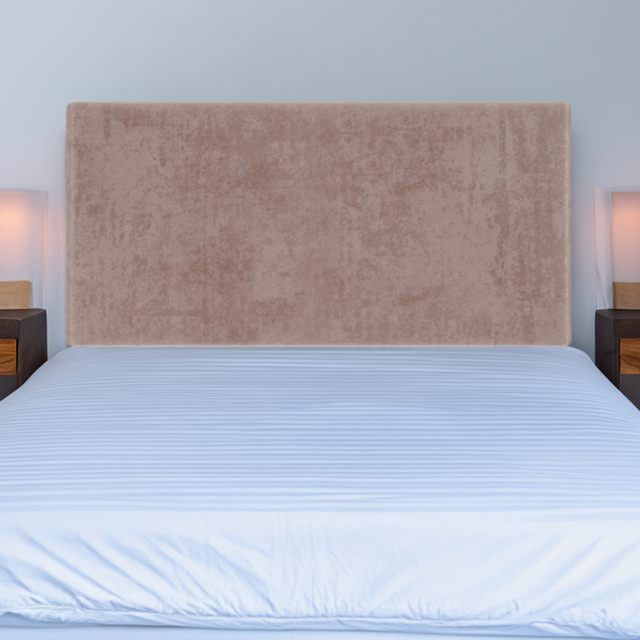 Bedmaster King Size Mink Naples Velvet Valencia Plain Headboard - Brown - Wilko - image 1