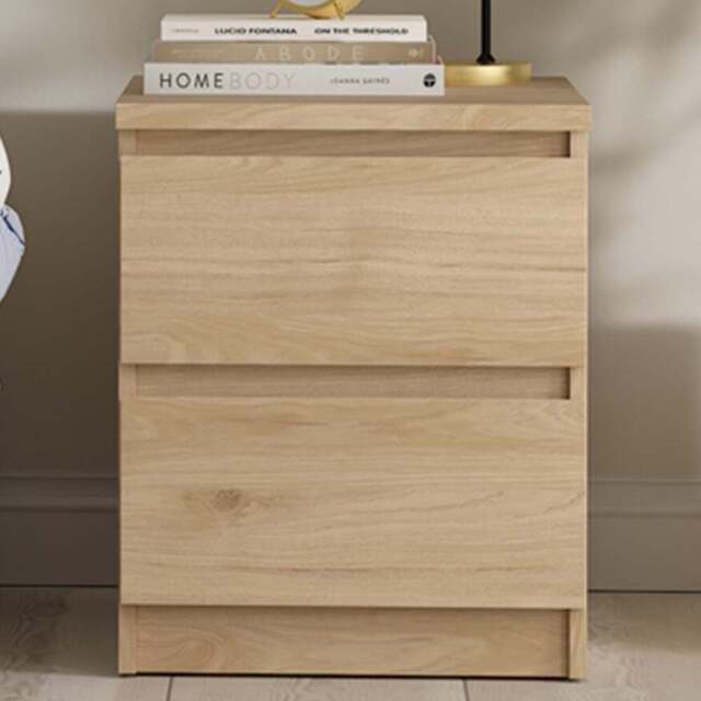 Florence Naia 2 Drawer Jackson Hickory Bedside Table - Brown - Furniture To Go - Wilko - image 1