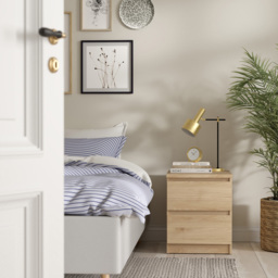 Florence Naia 2 Drawer Jackson Hickory Bedside Table - Brown - Furniture To Go - Wilko - thumbnail 7