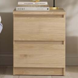 Florence Naia 2 Drawer Jackson Hickory Bedside Table - Brown - Furniture To Go - Wilko - thumbnail 1