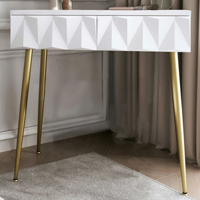 CARME Home Montana White and Gold Dressing Table - Size: 35 x 50 x 89cm - Wilko - image 1
