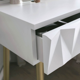 CARME Home Montana White and Gold Dressing Table - Size: 35 x 50 x 89cm - Wilko - thumbnail 5