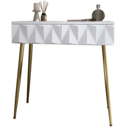 CARME Home Montana White and Gold Dressing Table - Size: 35 x 50 x 89cm - Wilko - thumbnail 3