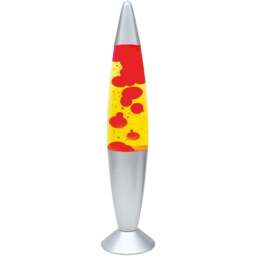 Global Gizmos Yellow Liquid and Red Wax Lava Lamp 16 inch - Size: 41.5 x 9.8 x 9.8cm - Multi - Wilko