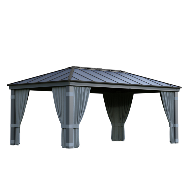 Palram Canopia Dallas 3.6 x 6m Gazebo Curtain 4 Pack - Size: 0.1 x 507 x 212cm - Grey - Wilko - image 1