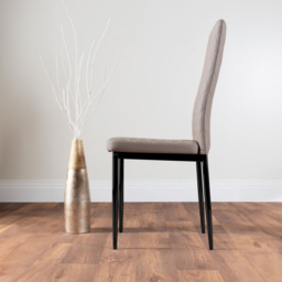 Furniturebox Arona Valera 6 Seater Round Dining Set White Gloss and Cappuccino - Brown - Wilko - thumbnail 5