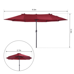 Outsunny 4.6m Garden Parasol  Wine Red - Size: 240 x 270 x 460cm - Wilko - thumbnail 4